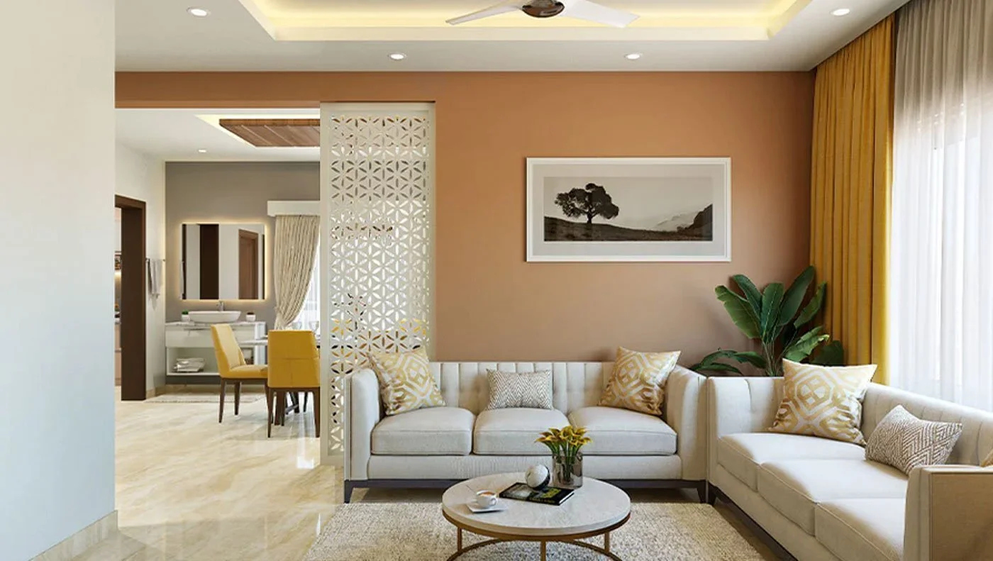 Modern living room in Puravankara Lokhandwala Andheri West apartment